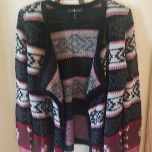 Red and black cardigan